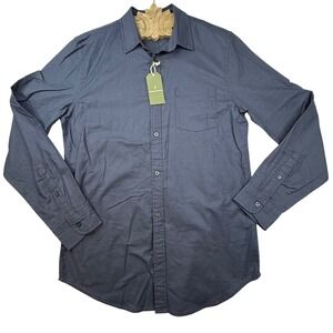 Mutual Weave Mens Button Down Shirt Large‎ Tall Blue Long Sleeve Cotton  Casual